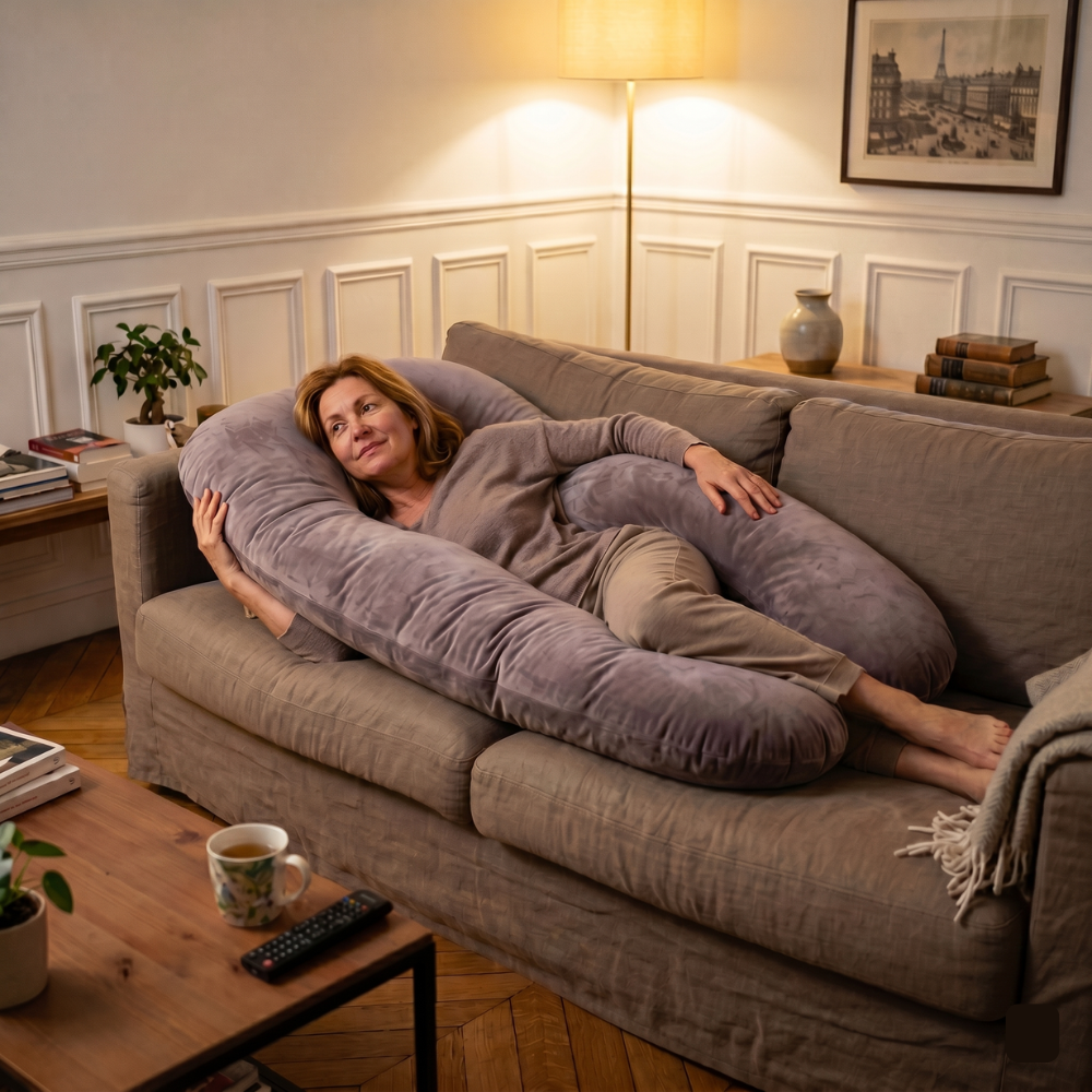 Femme parisienne lovée dans son CoolNight au petit matin